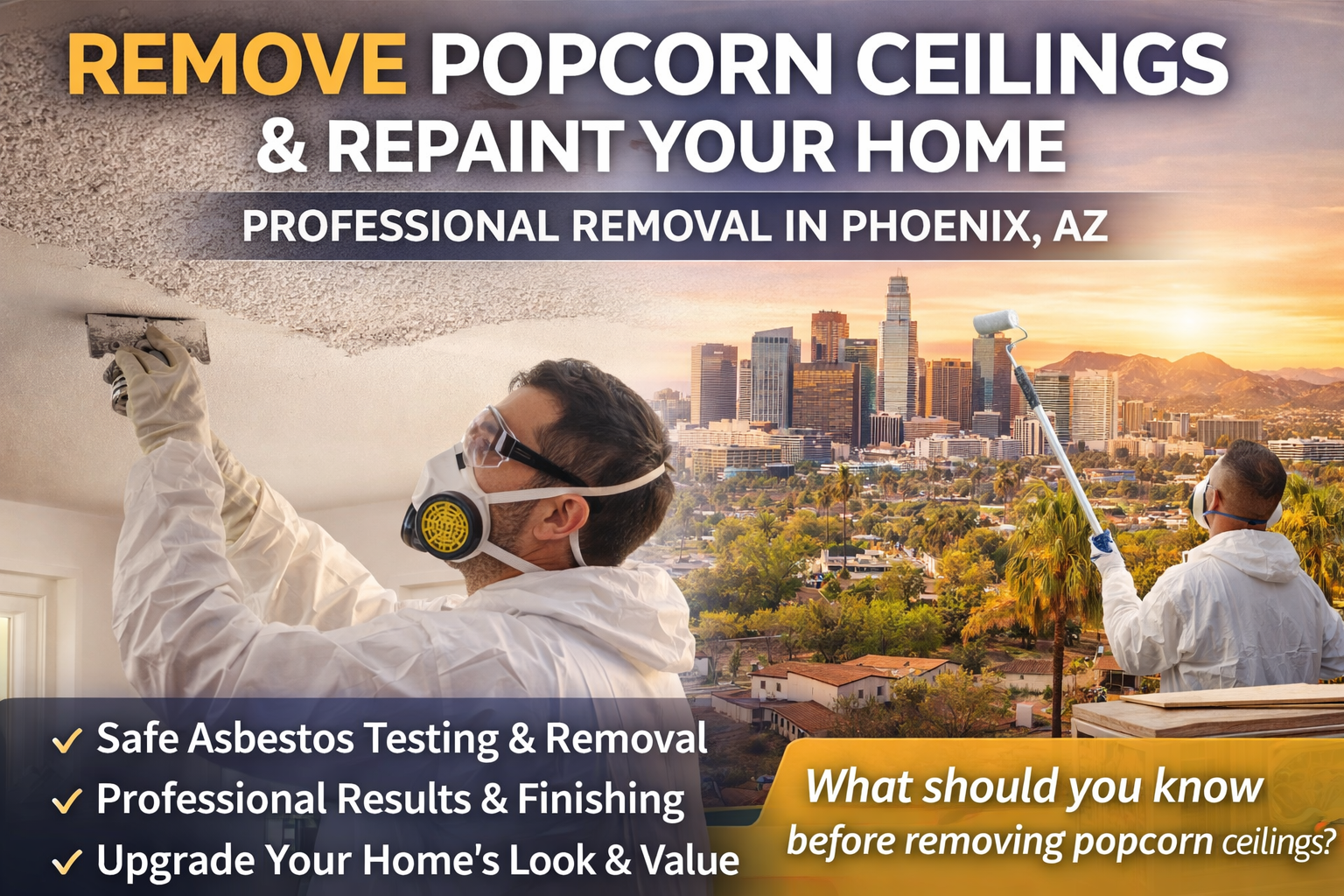 How to Remove Popcorn Ceilings and Repaint Your Home in Phoenix, AZ?